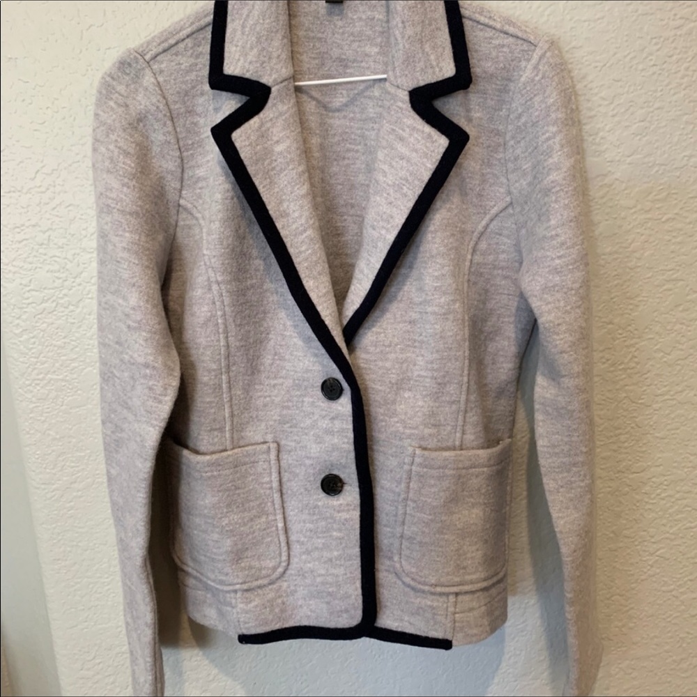J.Crew Tipped Merino Wool sweater blazer
